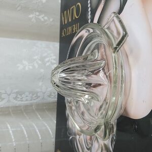 Vintage 1930s Small Clear Glass Citrus Juicer Juice Reamer & Juice Jar Lid